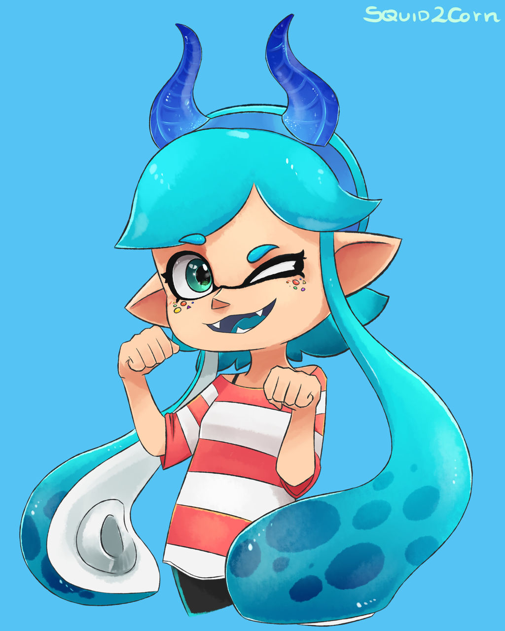 Commission Splatoon: Inkling girl by YumYumCorn on DeviantArt