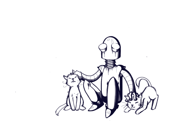 Robot and kittens