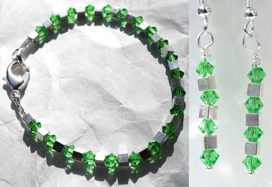 Jewelry: green and silver