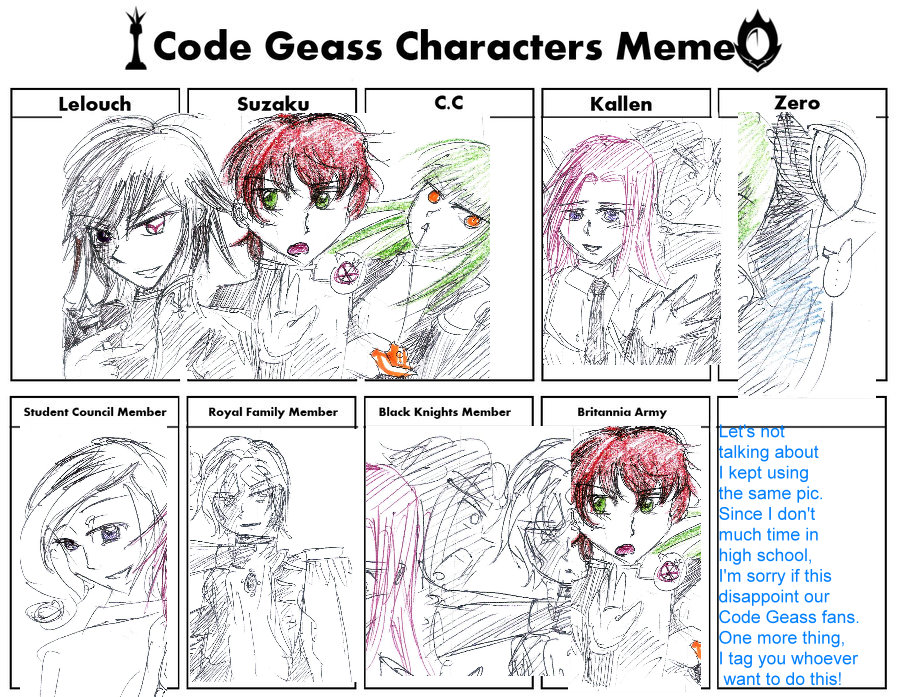 Code Geass Character meme