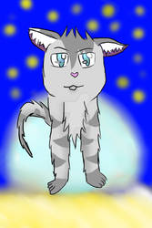 Icestar standing in front of the moonstone