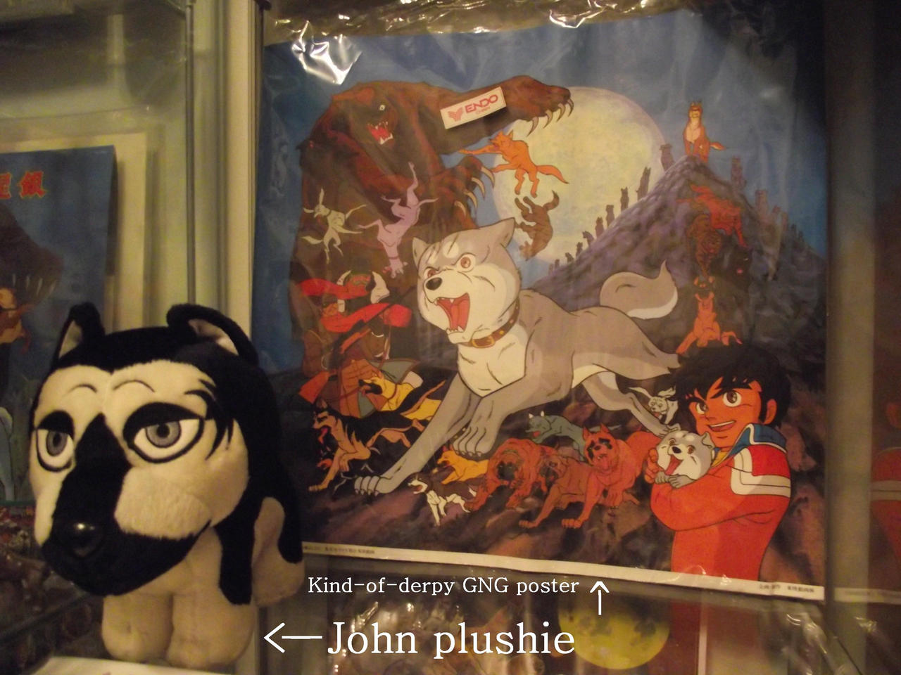 John plushie and kind-of-derpy GNG poster