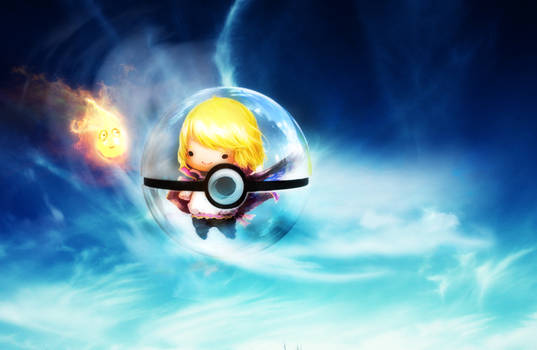 Chibi Howl and Calcifer Pokeball