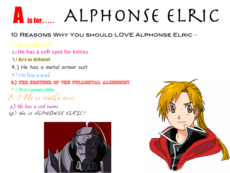 A is for . . . . . Alphonse Elric