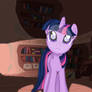 Twilight Sparkle staring at Moon