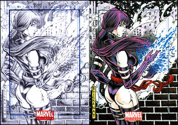 PSYLOCKE sketch card MARVEL UNIVERSE  X-Men  2011