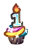 1-Year Birthday Cupcake by floramisa