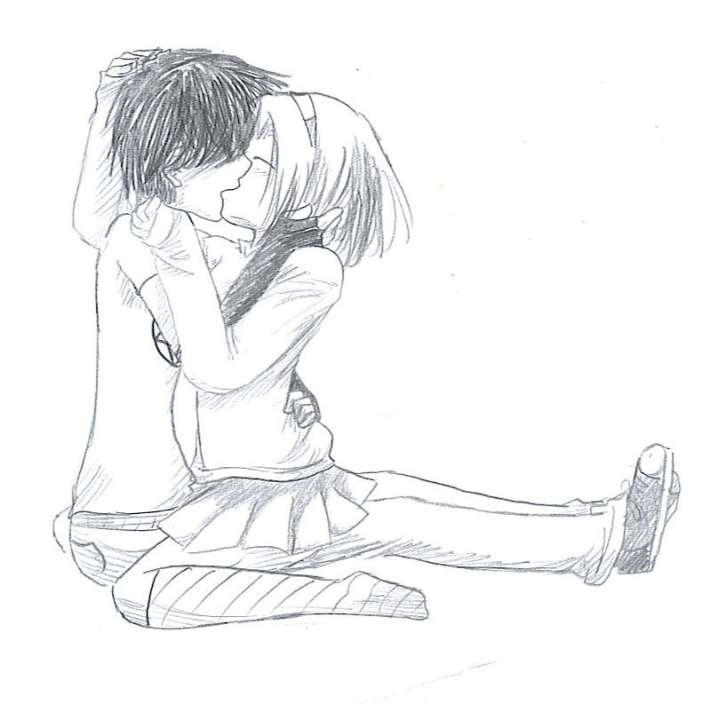 Cute Anime Couple Kissing Drawing Creative Art Learn how to draw cute anime...