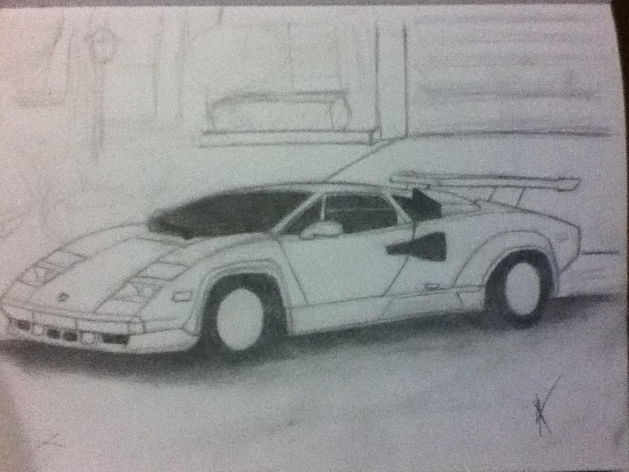 Unfinished drawing of Countach by Veyrong on DeviantArt