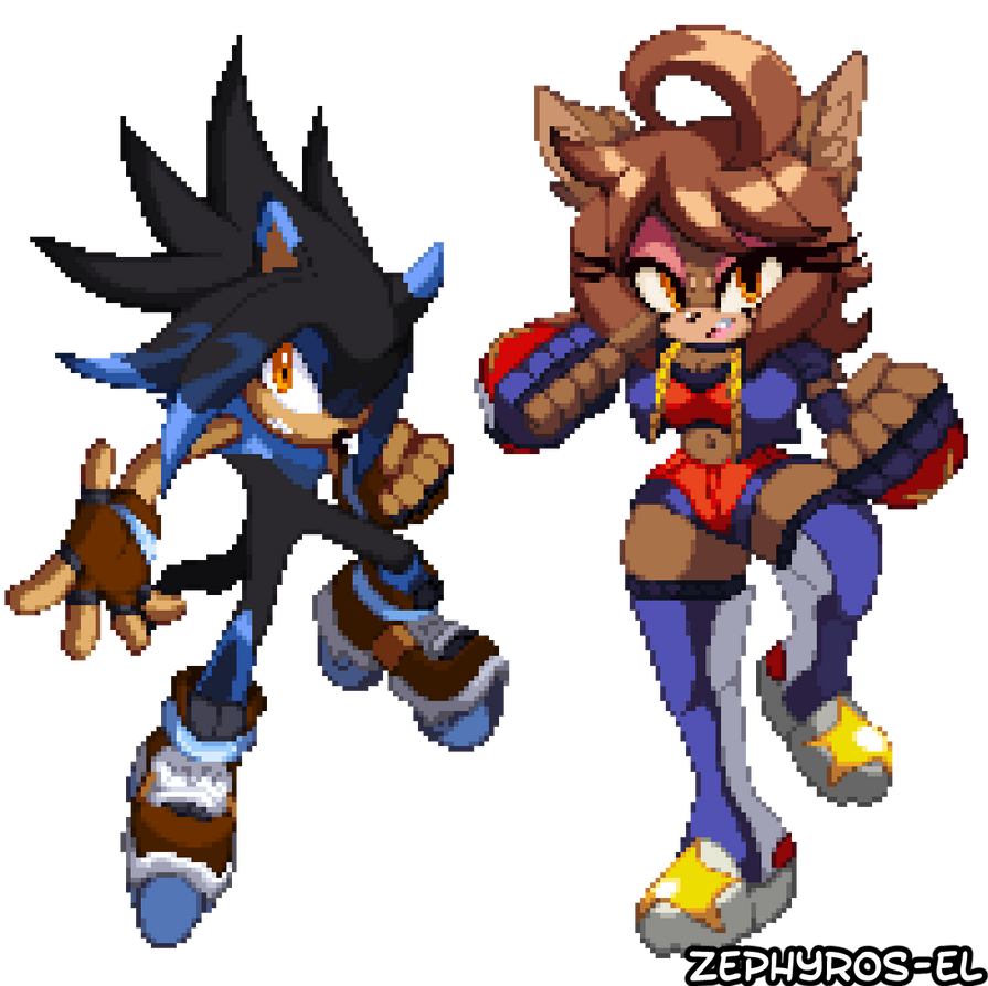 Sonic and a oc of mine Sprites by CheetoDeeto on Newgrounds