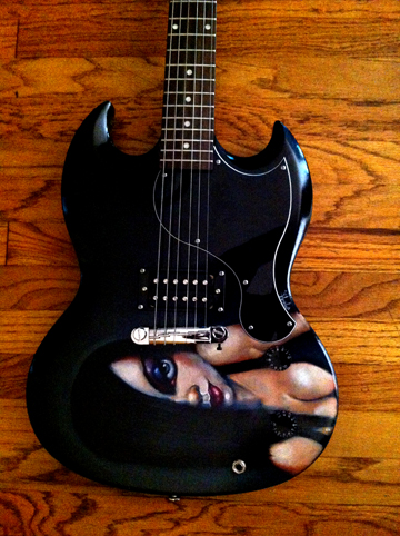 Custom Goth Pinup Girl Guitar (front)