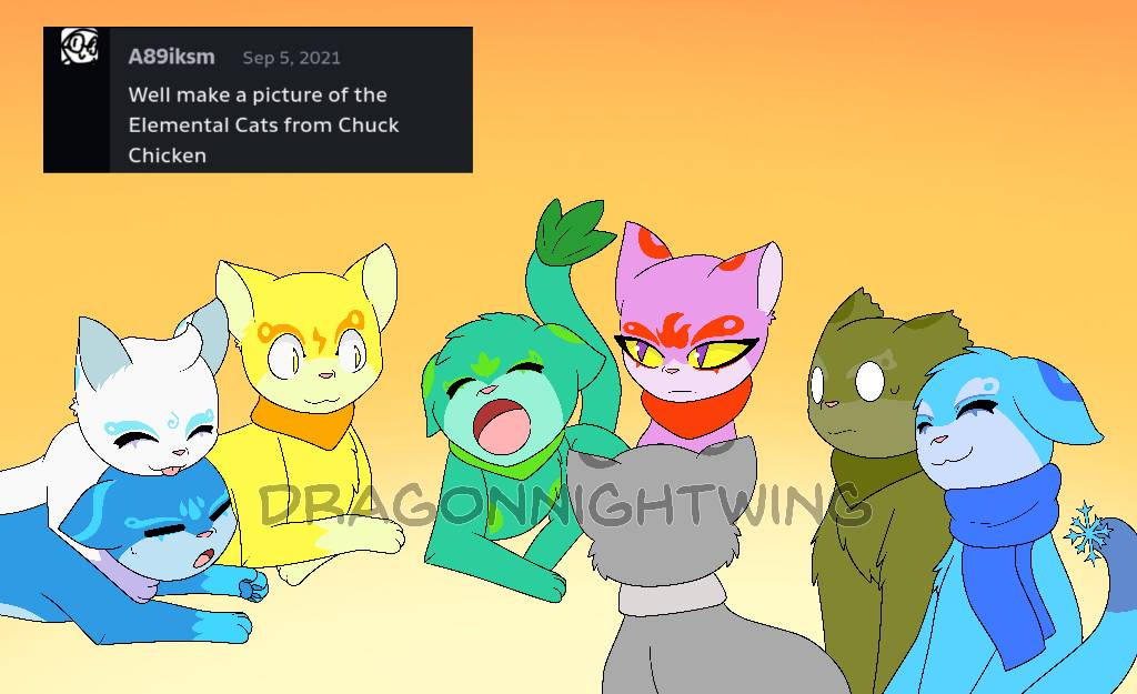 the elemental cats by Dragonnightwing on DeviantArt