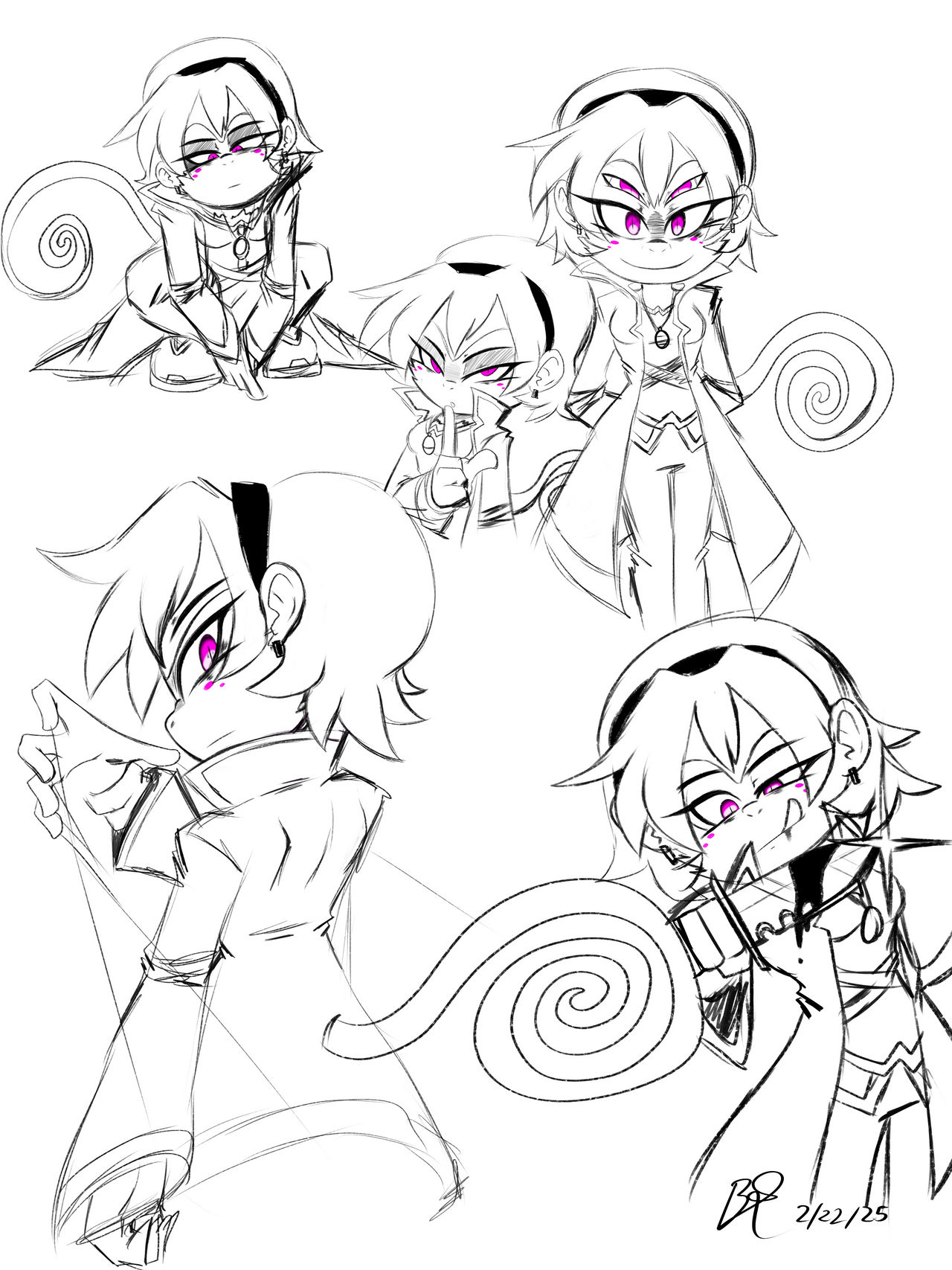 Kurai the Spider Monkey Sketches