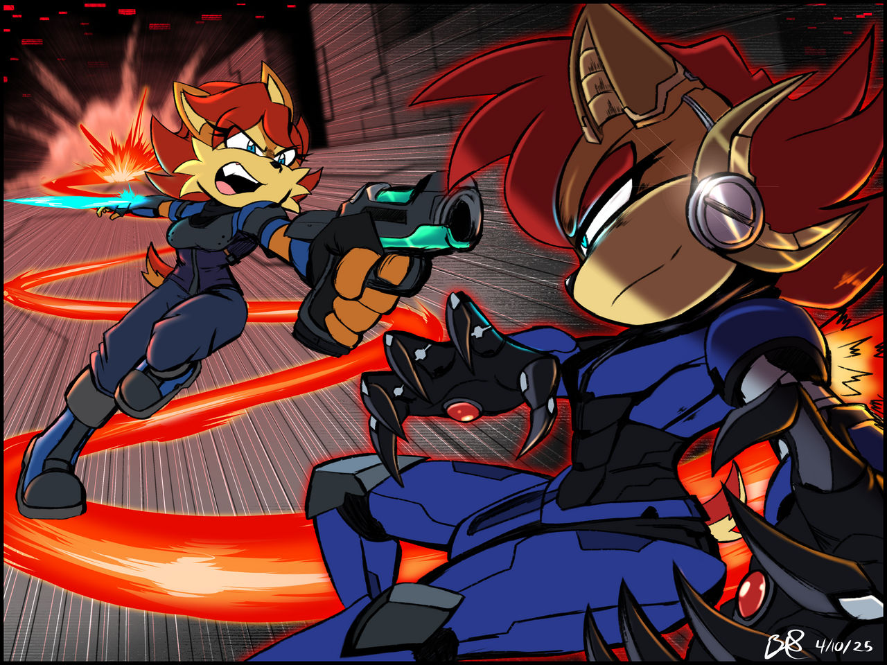 Sally Vs. Mecha Sally! MikeMurdock's commission