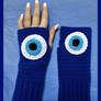 Crochet Nazar (Evil Eye) Fingerless Gloves