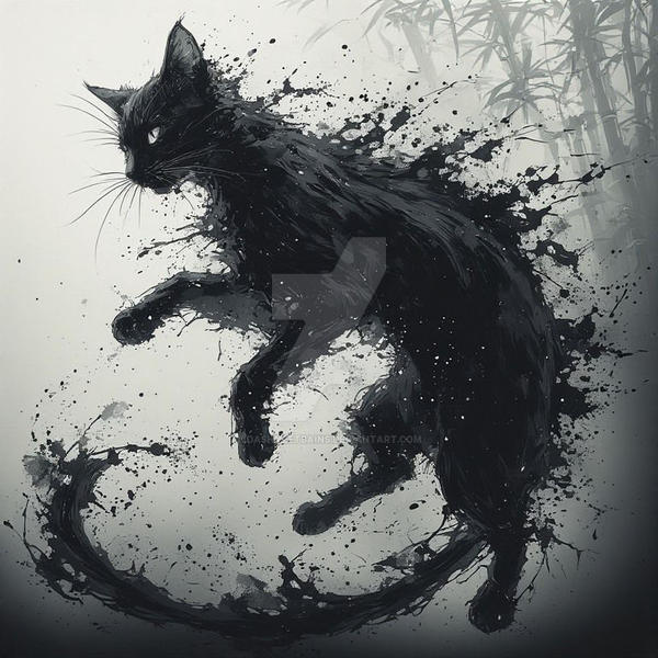 Ink Cat Rabbit Inked cat by Dashmeetbains on DeviantArt