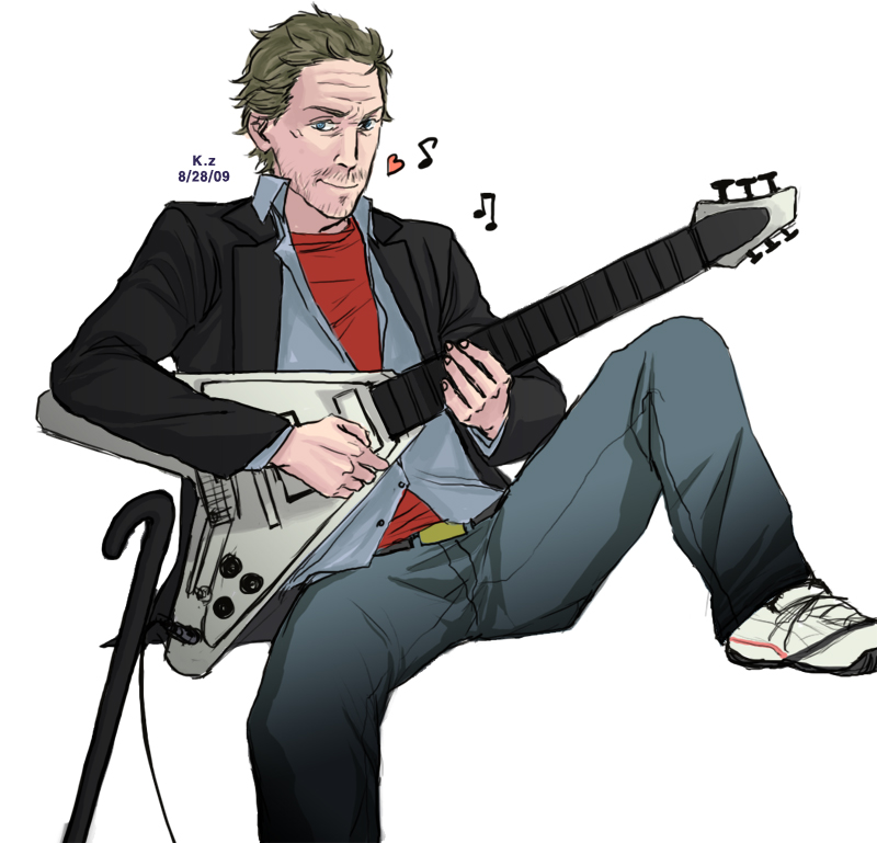 House playing guitar