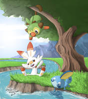 Galar Starters Grookey Scorbunny Sobble