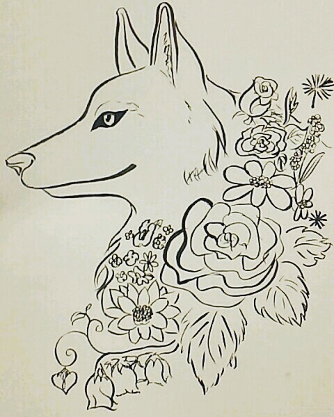 Joie - Wolf with Flowers