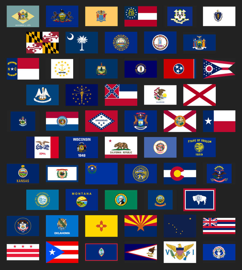 All Updated State Flags Compiled of current US states and territorys flags by MagnumDrako25 on ...