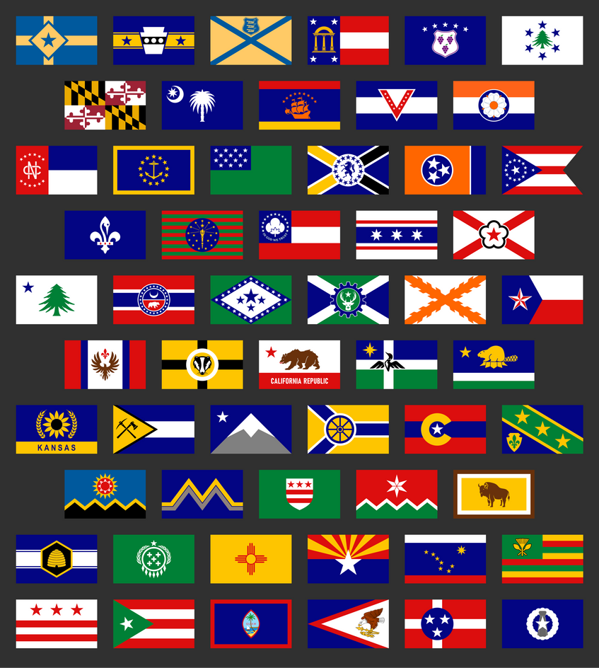 Redesigned Flags Compiled: Redesign flags of USA states #1 by MagnumDrako25 on DeviantArt