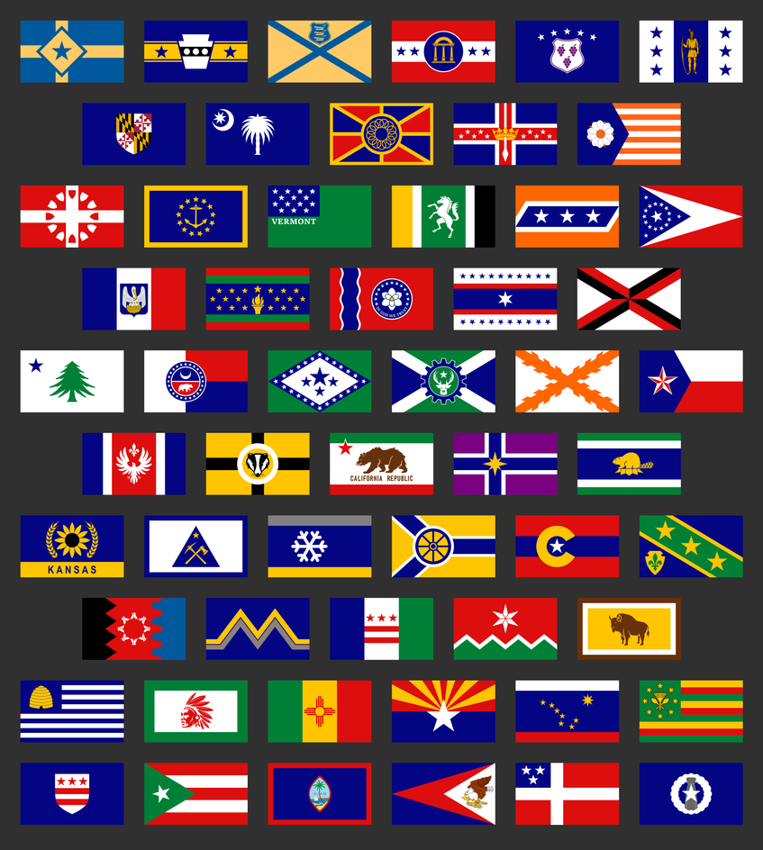 Redesigned Flags Compiled: Redesigned flags of USA states #2 by MagnumDrako25 on DeviantArt