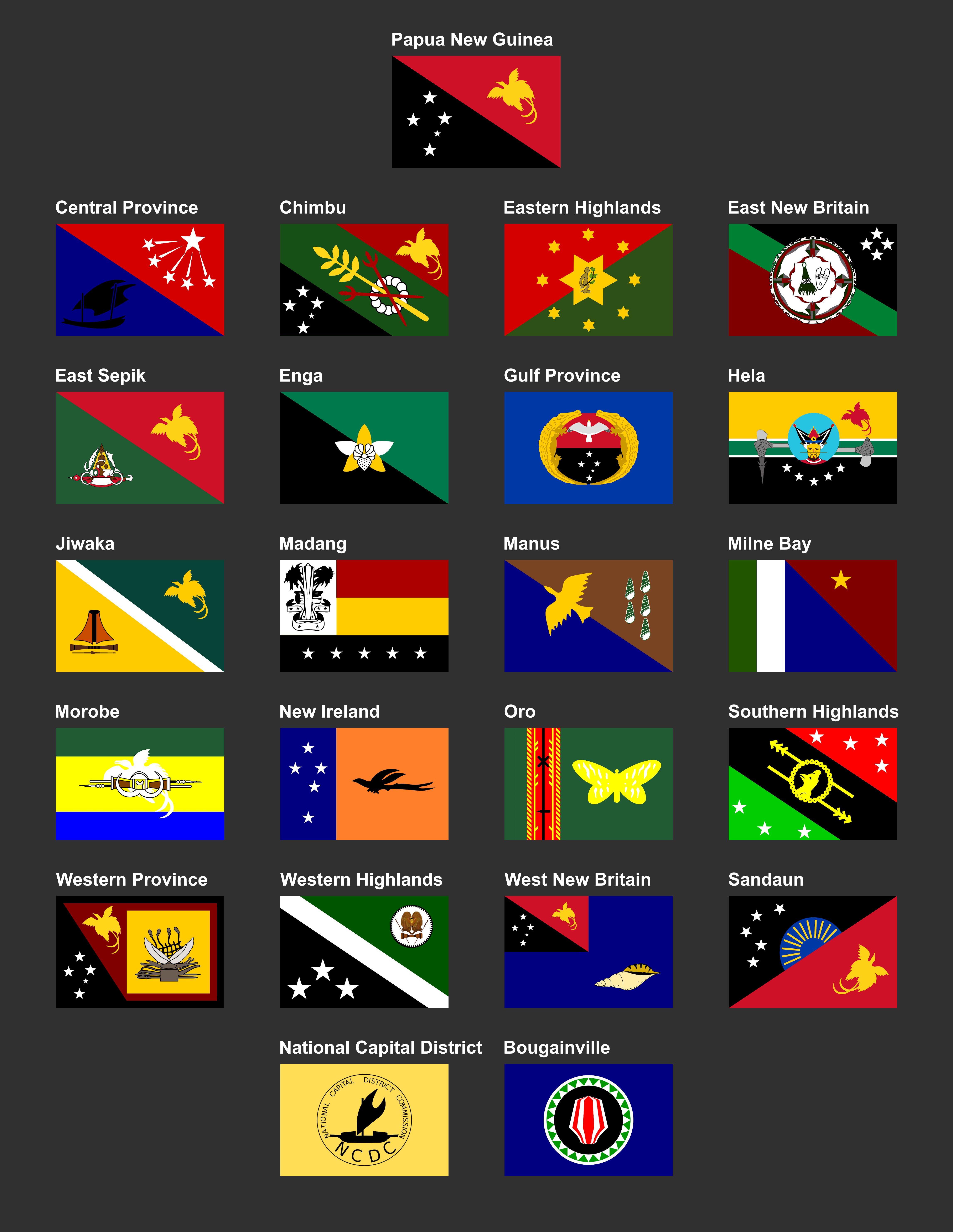 Flags of the provinces of Papua New Guinea by MagnumDrako25 on DeviantArt