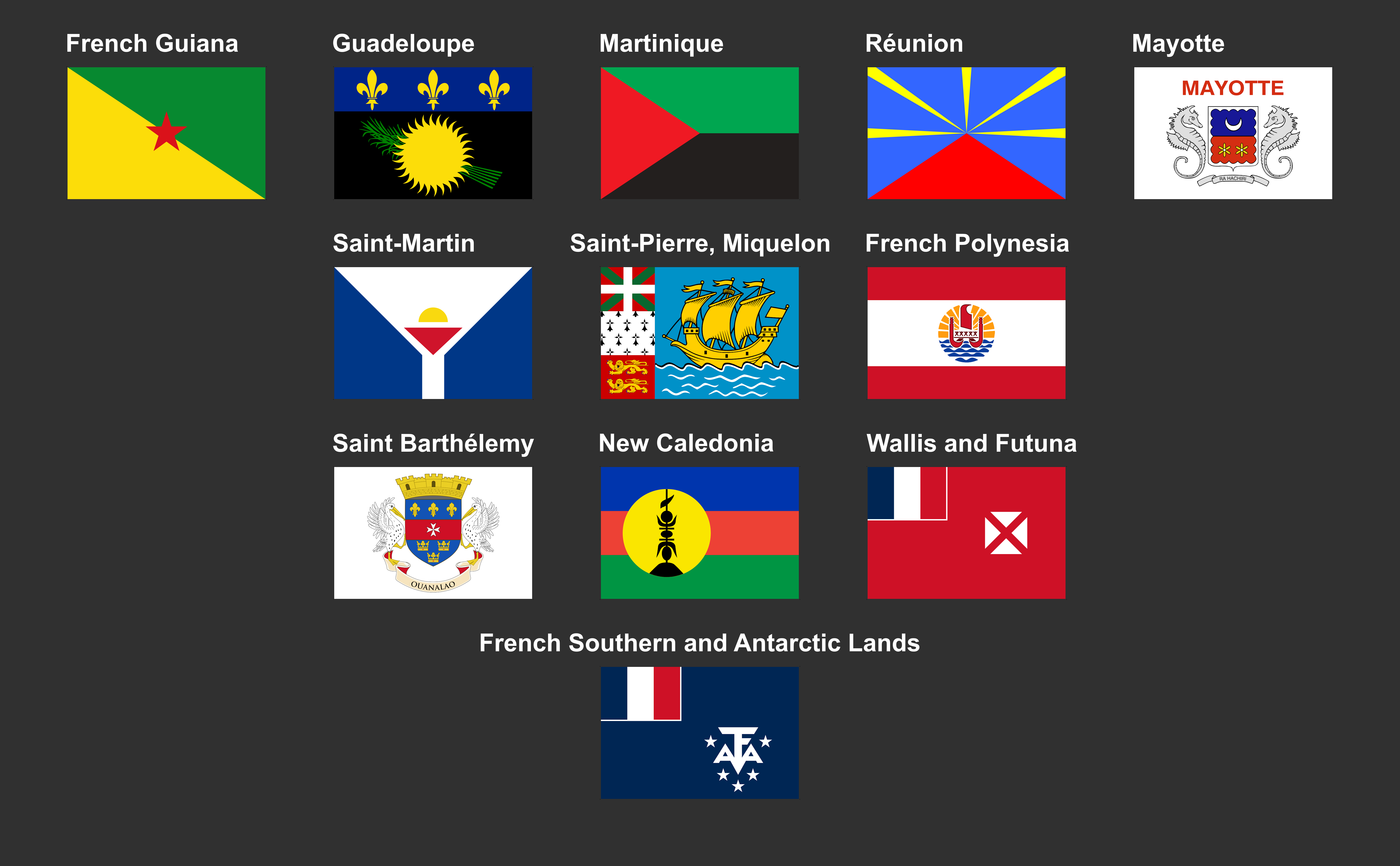 Island Flags Flags of French Overseas Departments and Regions by MagnumDrako25 on ...