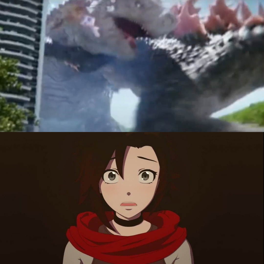 Shimo Meet Rwby Ruby Rose watching Godzilla and Shimo fighting by Stiggo-Stygimoloch on ...