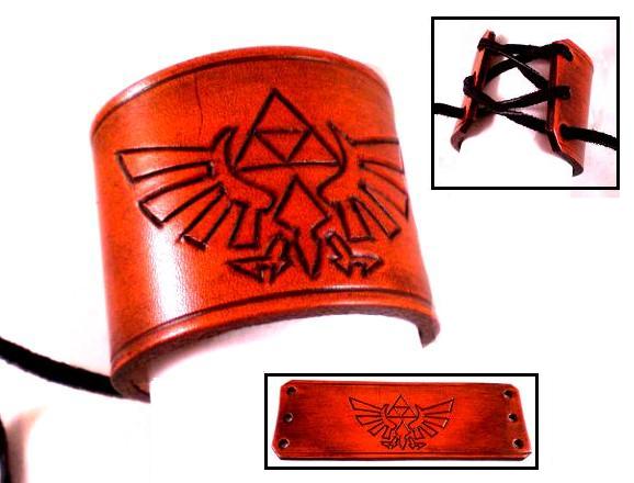 Zelda Triforce Leather Cuff