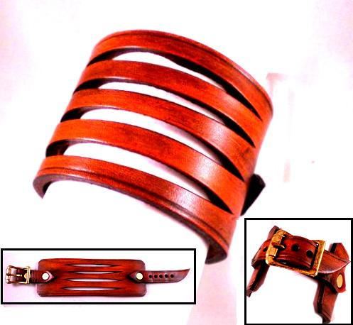 Slashed Leather buckle cuff by Skinz-N-Hydez on DeviantArt