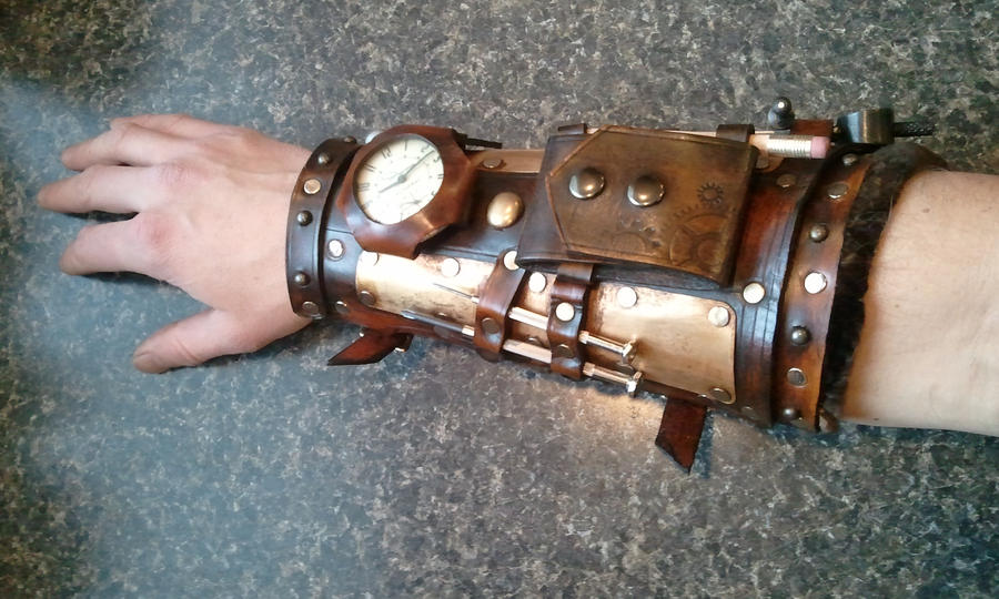 steampunk mechanic bracer armor