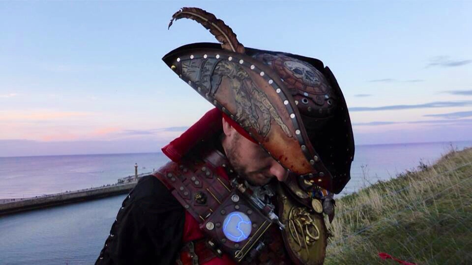 Customized leather tricorn pirate hat