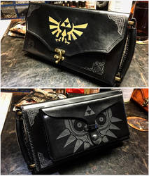 Black Leather Zelda Nintendo Switch Case