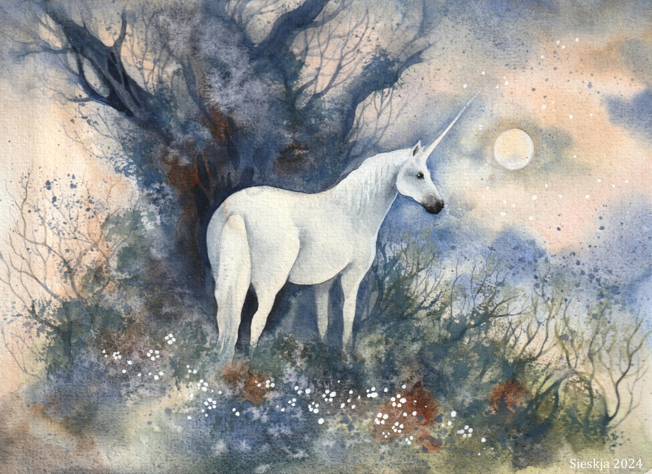 Unicorn at dusk