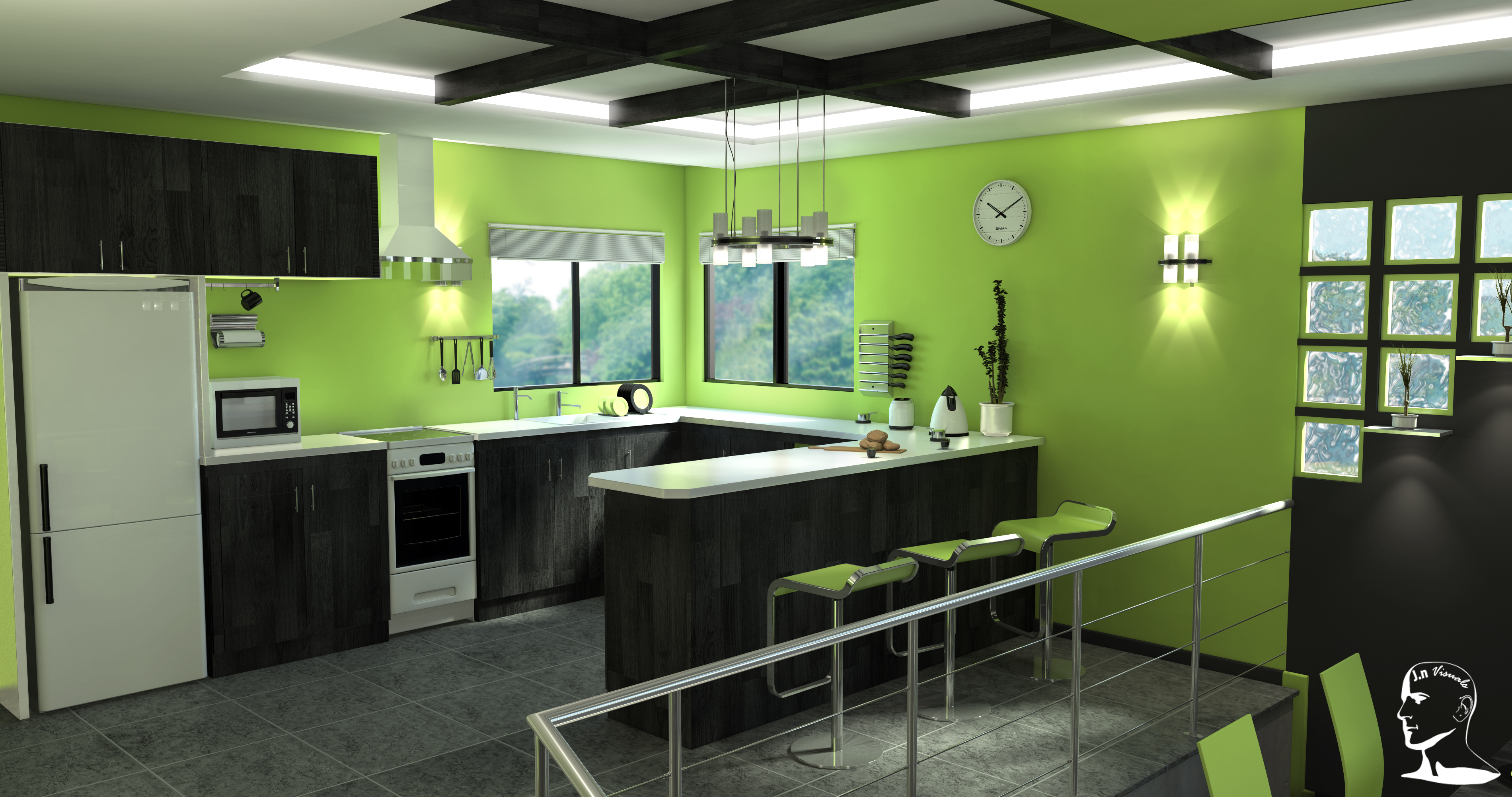 Зеленые обои на кухне. Кухня в зеленых тонах. Кухня зеленого цвета. Интерьер кухни в зеленых тонах. Салатовые стены на кухне.