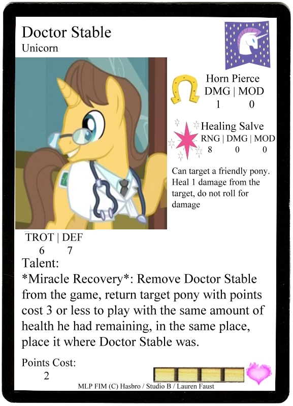 Doctor Stable Profile Card - Pony Figure Game