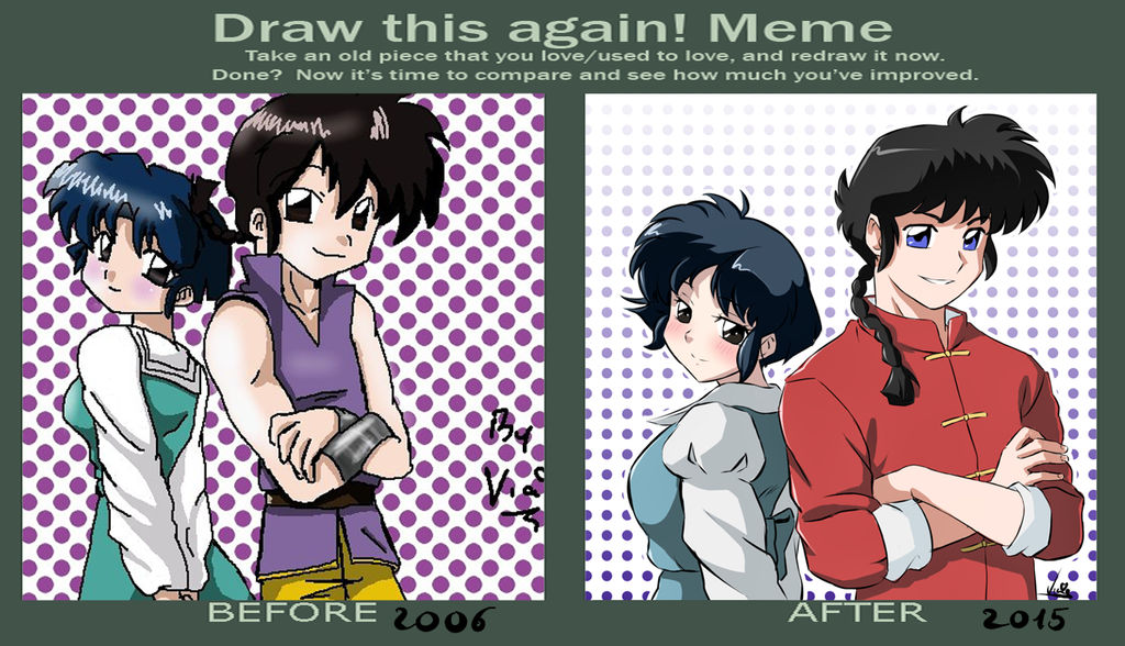 Akane Drawing Ranma Draw it Again Ranma and Akane Fan art by vicio-kun on DeviantArt