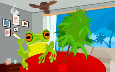 Marijuana Frog by angrybudcom