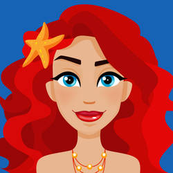 Red Mermaid Portrait by angrybudcom
