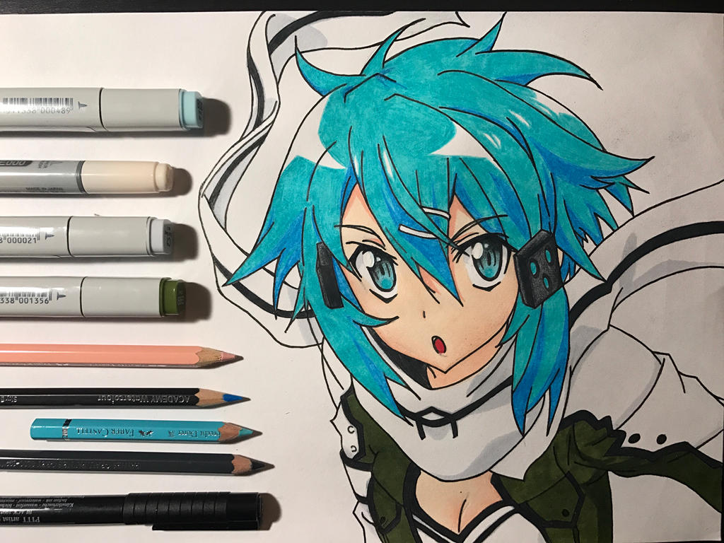 Draw Sinon From (Gun Gale Online) - Speed Drawing 
