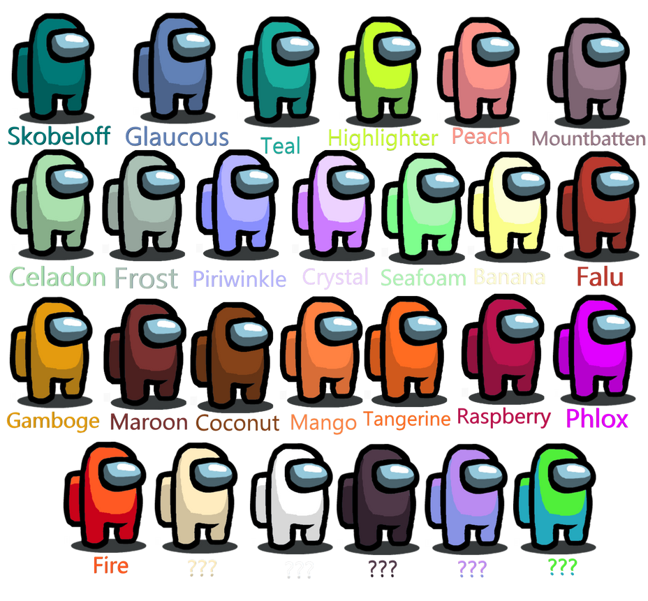 All new Among Us colors by ausowe07252 on DeviantArt