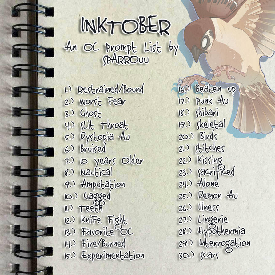 My Inktober Prompts by SPARROUU on DeviantArt