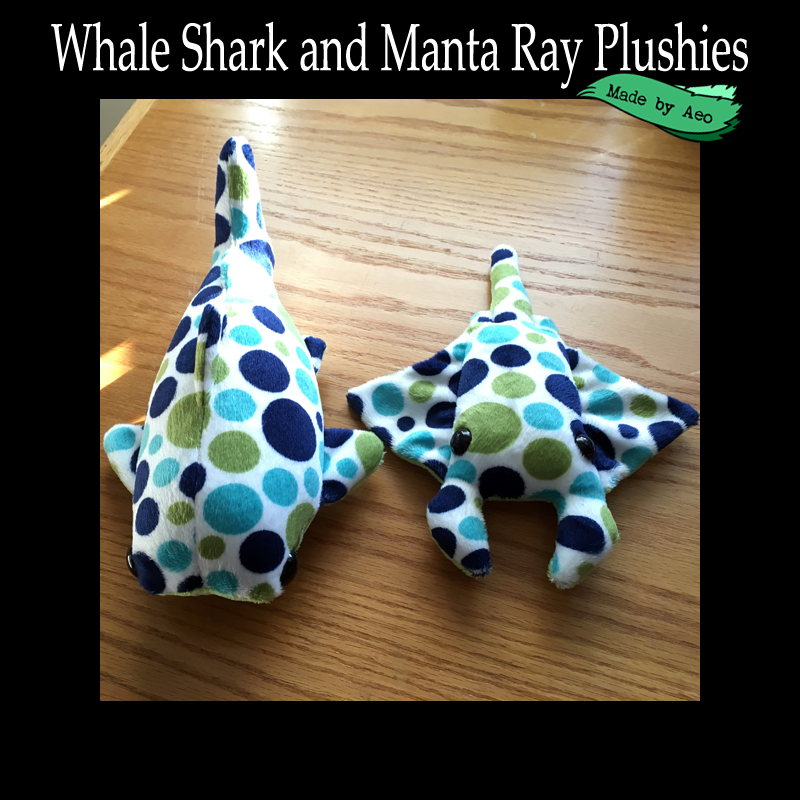 Whale Shark and Manta Ray Plushies