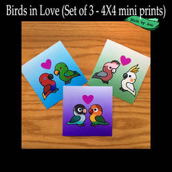 Parrots in Love mini prints