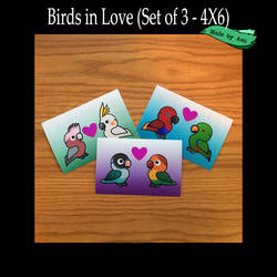 Parrots in Love 4X6 prints set