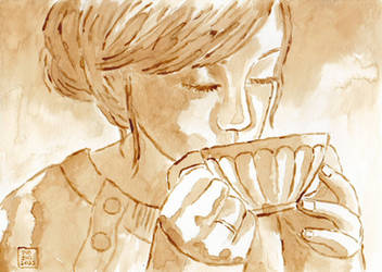 Coffee painting girl Moleskine Sketchbook
