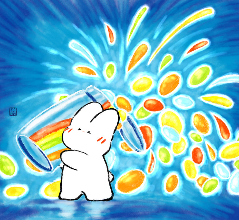 Neon Rabbit by TeddyPaintsArts on DeviantArt