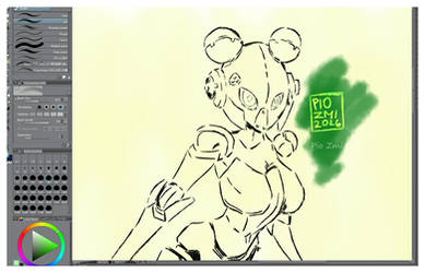 In Her Inner Yellow Mecha Girloid World WIP