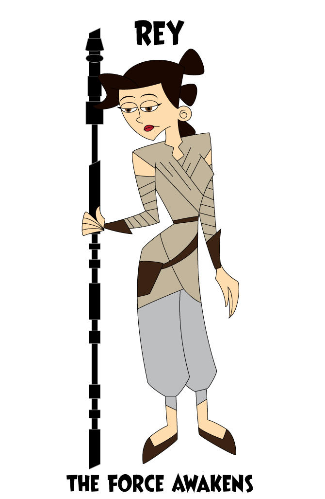 Cartoon Retro Rey Star Wars TFA by JK-Antwon on DeviantArt